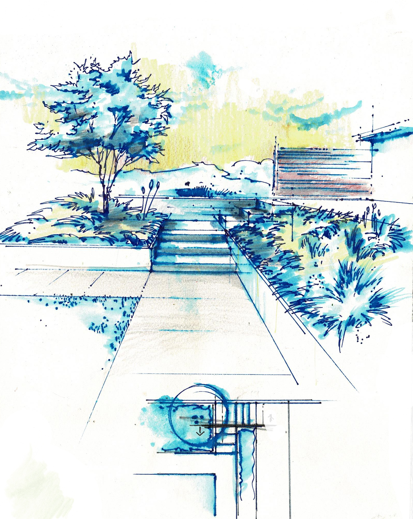 Schnitt Pers in Gelb